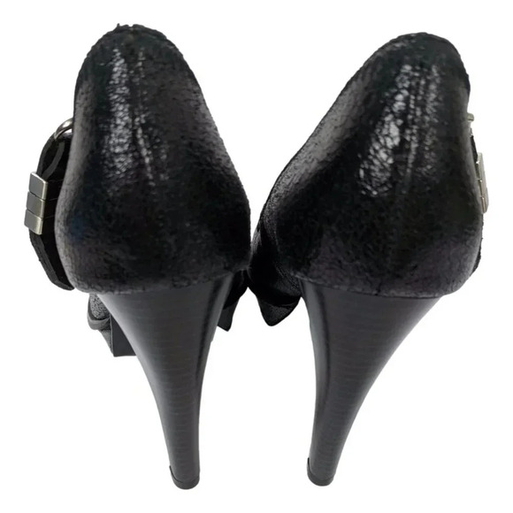 Calvin Klein Shoes Womans  Pumps Black Leather Stillettos Sz 7.5 - Picture 5 of 8